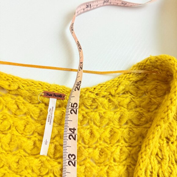 Free People Chunky Knit Deep V-Neck Sweater Pullover - Picture 5 of 8